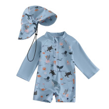 Baby boy swimsuit long sleeve one piece 2-3 months