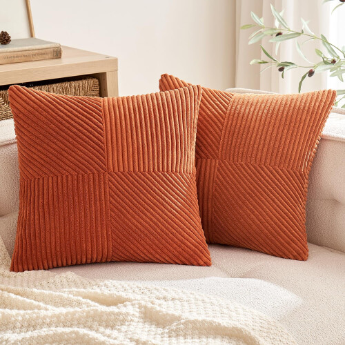 Μαξιλαροθήκες Boho 18x18 ίντσες Καφέ, 2 τεμάχια