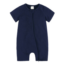 Tutina senza maniche in cotone per bambini con cerniera, ideale per la casa estiva.