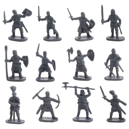 Medeltida riddare actionfigur grå 2 st