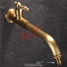 Garden Faucet, Premium Copper Wall Mount Outdoor Tap with Extended Spout for Courtyard Patio