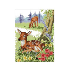 Gestempeld Stitch Kit DIY Fauve Animal Pattern Borduurset 11CT Geteld Canvas Stof Naald en Draad Kit