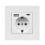 EU Power Socket with Type-C Charging for Home 5V Intelligent Charging Port 86x86mm PC Panel USB Wall Socket 16A Outlet 1
