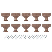 10Pack Kitchen Cabinet Knobs Knurled Dresser Knobs Cabinet Hardware Aluminum Knobs for Dresser Drawers Copper Color