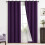 Cortinas térmicas blackout roxas com ilhós, 2 painéis, 52 x 96 polegadas 1