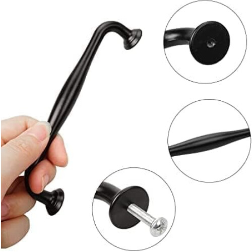 Kitchen cabinet handles black 128 mm 10-pack 1