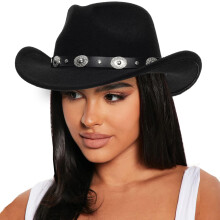 Női filc cowboy kalap fedora közepes/nagy fejre
