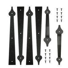 Ensemble de charnières et poignées de porte en métal noir avec outils