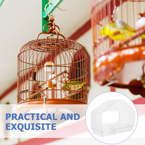 Clear Acrylic Bird Cage Feeder with Scratch-Resistant 2