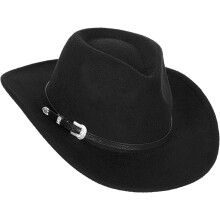 Damefilt cowboyhatt Fedora for medium/stort hode