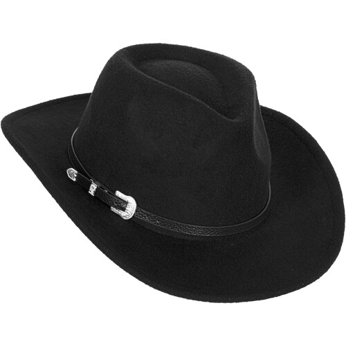 Damefilt cowboyhatt Fedora for medium/stort hode
