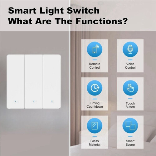 Upgrade Tuya WiFi Push-Button  Wall  Single Fire Magnetic Latching Supports App Voice Control EU Plug