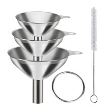 Küchen-Trichter-Set aus Edelstahl, lebensmittelecht, 4 oder 5-teilig