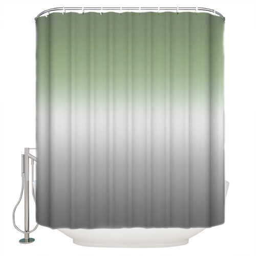 Αδιάβροχη κουρτίνα μπάνιου Sage Green 66x72 ίντσες με 12