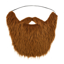 (Brown) [Santa Claus Beard] Santa Claus Cosplay Beard - 3 Colors (White, Grey, Brown) Classic Handlebar Beard For Christmas, Halloween