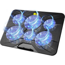 Support de refroidissement pour ordinateur portable, 6 ventilateurs, 7 angles réglables, 13-17,3 pouces