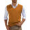 Herr V-ringad stickad tröja Orange L 5