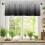 Cortina degradê cinza e preto 42x18 polegadas com bolso para varão e iluminação. 2