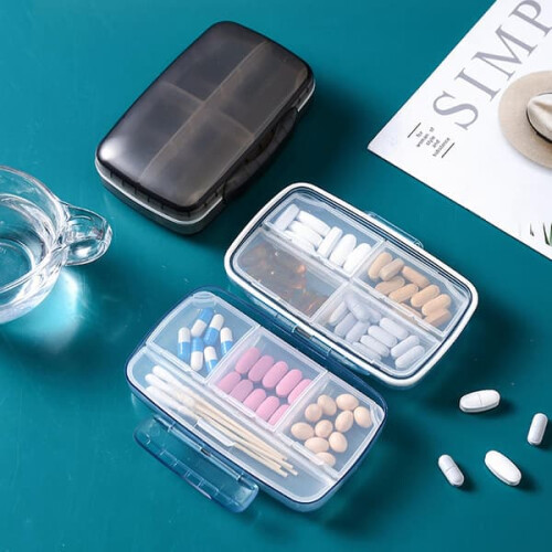 Medicine Box 8-Compartment Large Dustproof Travel Pill 1