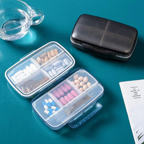Medicine Box 8-Compartment Large Dustproof Travel Pill 2