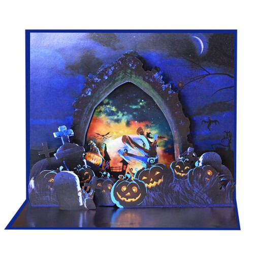 Cartão de Halloween Pop-Up 3D com Envelope
