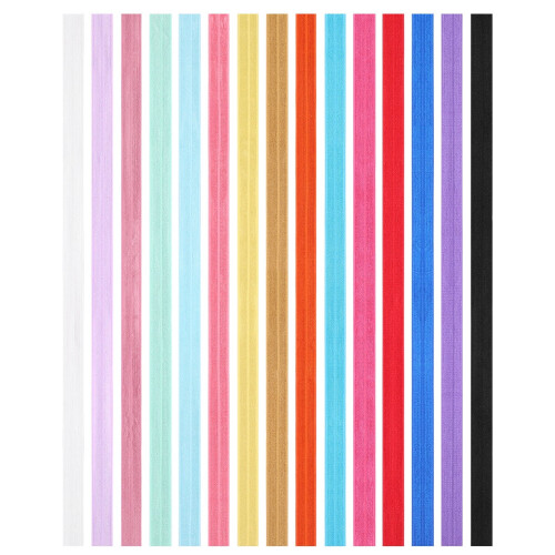 Elastikspole assorterede farver polyester 15 ruller 1 meter