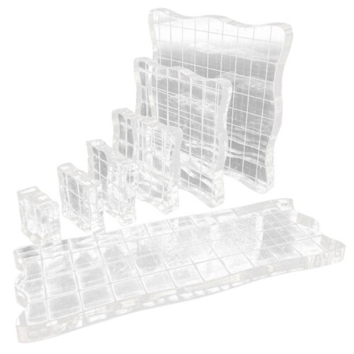 Akryl stempelbloksæt transparent 7 stk.