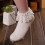 Damen-Baumwollsocken mit Spitzenrüsche, 1 Paar 1