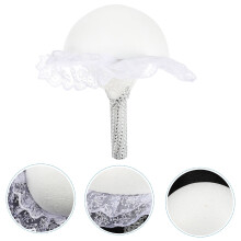 Porta bouquet da sposa con manico floreale bianco (1 pezzo)