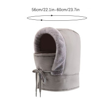 Căciulă de iarnă cu eșarfă și mască gri 3 în 1