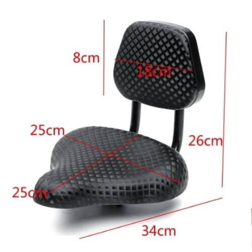 Bicycle Saddle Wide Leatherette with Backrest 1