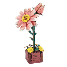 Kit de rompecabezas de flores de madera 3D para decoración del hogar