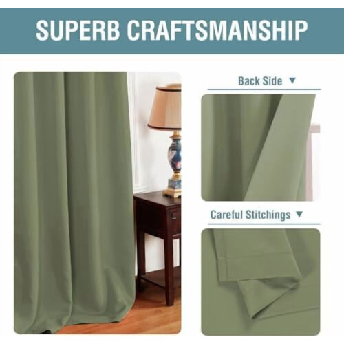 Barr Grommet Cuirtín Dubhaithe Sage 52x45 Orlach 2