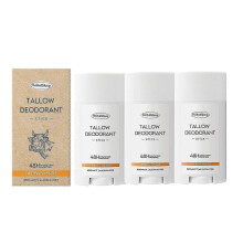 (3PCS) Grass-Fed Beef Tallow Deodorant Stick, Bergamot Scented, 48-Hour Odor Control for Underarms Private Parts, Aluminum-Free