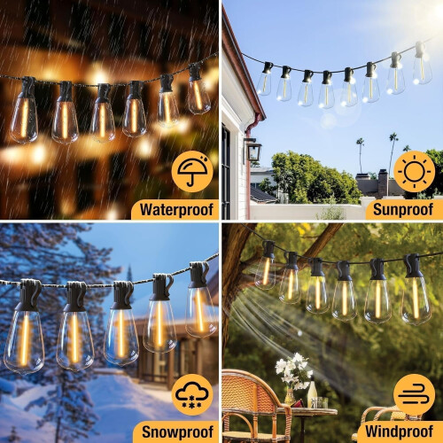 LED-buitenverlichting met warm wit licht, 36 meter (120 ft), dimbaar 1