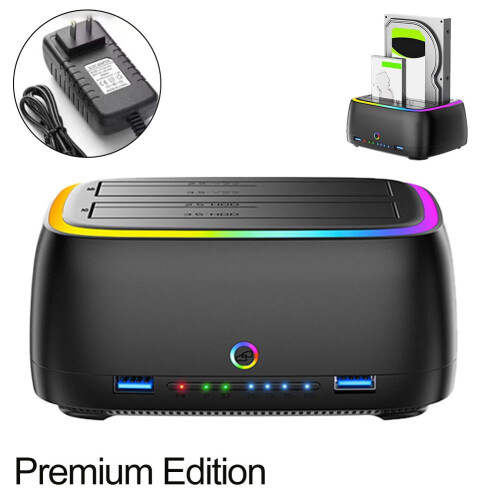 Σταθμός σύνδεσης USB3.0 διπλής θήκης σκληρού δίσκου για μονάδες δίσκου 2,5"/3,5"