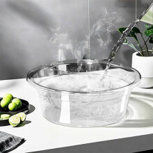 Transparentes, rundes, tragbares Waschbecken aus verdicktem Kunststoff, 1 Stück