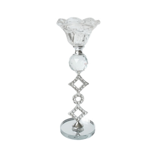 Juleblomstlysholder krystalglasfod 5,5x2,3