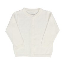Cárdigan de manga larga con botones para niña, blanco, talla 4Y