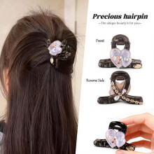 Pince à cheveux en forme de cœur français avec cristaux, 1 pièce