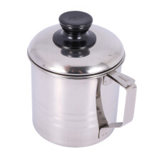 Oil Strainer Pot / Grease Can, 1.5 Quart Stainless Steel Oil Storage Can Container With Fine Mesh Strainer, Suitable For Storing Frying Oil And