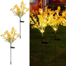 Lampes solaires en forme de fleur pour extérieur, blanc chaud, lot de 2