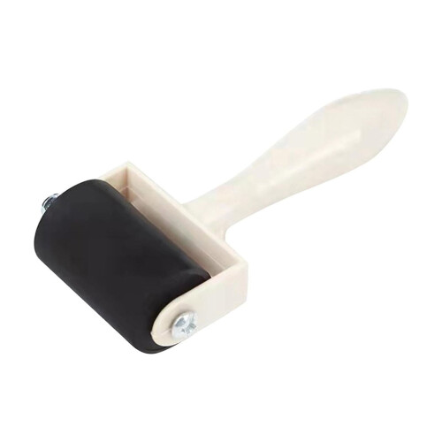 Hard Rubber Brayer Roller with Wooden Handle 1-Pack