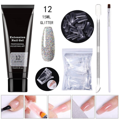 Σετ Gel Νυχιών Poly Extension Clear Builder Jelly 15ml