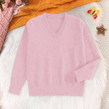 Jersey de punto de cuello alto para mujer, color rosa claro.