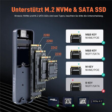 M.2 NVMe  SSD Enclosure, USB 3.1 10 Gbps M2 SSD Enclosure, Aluminium M2 SSD Adapter with Cooling Pad