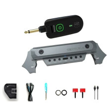 DOUBLE X2 Wireless Soundhole Pickup with Receiver Microphone 30M Transmission for 80-120mm Sound-Hole Acoustic Guitar Pickup,A