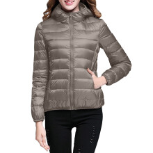 Doudoune à capuche kaki compressible pour femme, taille XXL