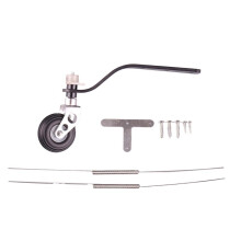 Carbon Fiber Rear Landing Gear Support+PU Wheel Steering Kit for 26CC Gasoline Engine Fixed Wing Airplane