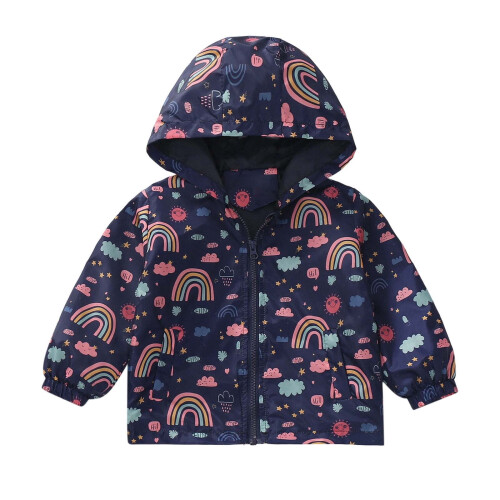 Imperméable léger à capuche et fermeture éclair pour tout-petits